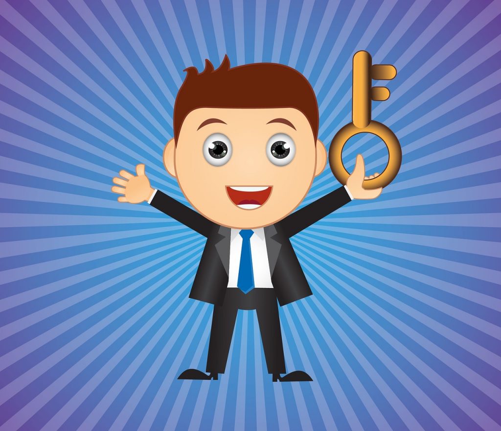 Man holding a key